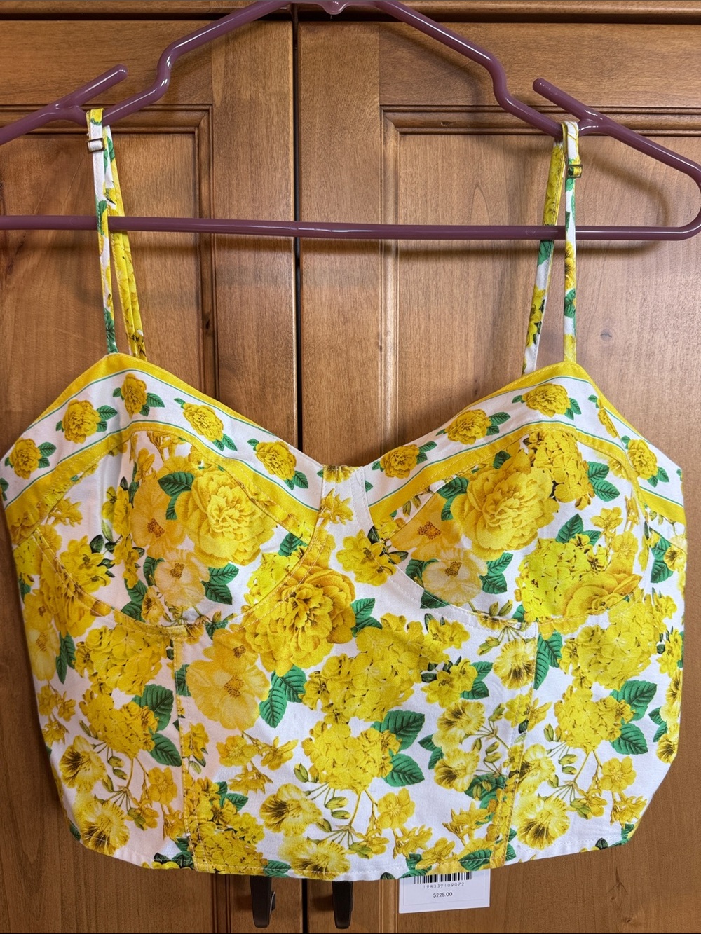 Generation Love-Yellow Floral Bustier Crop Top